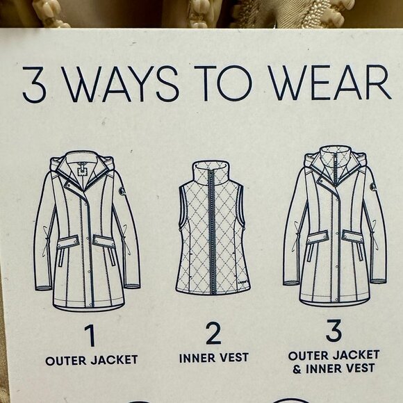 Lands' End Women's Jacket With Vest Size S Tan Water Resistant Lightweight NEW - Picture 14 of 16